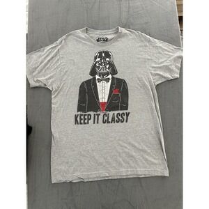 STAR WARS Graphic Tee Gray "Keep It Classy"‎ Men's T-Shirt XL